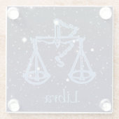 Libra-Sternbild und Zodiaka-Zeichen mit Sternen Glasuntersetzer (Rückseite)