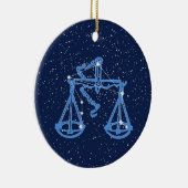 Libra-Sternbild und Zodiaka-Zeichen mit Sternen Keramik Ornament (Rechts)