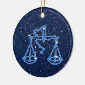 Libra-Sternbild und Zodiaka-Zeichen mit Sternen Keramik Ornament (Links)