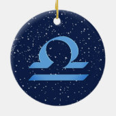 Libra-Sternbild und Zodiaka-Zeichen mit Sternen Keramik Ornament (Hinten)