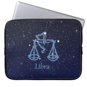 Libra-Sternbild und Zodiaka-Zeichen mit Sternen Laptopschutzhülle