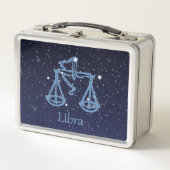 Libra-Sternbild und Zodiaka-Zeichen mit Sternen Metall Lunch Box (Vorderseite)