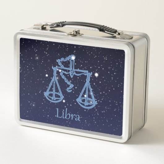 Libra-Sternbild und Zodiaka-Zeichen mit Sternen Metall Lunch Box (Vorderseite)