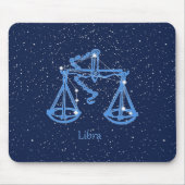 Libra-Sternbild und Zodiaka-Zeichen mit Sternen Mousepad (Vorne)