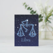 Libra-Sternbild und Zodiaka-Zeichen mit Sternen Postkarte (Stehend Vorderseite)