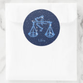 Libra-Sternbild und Zodiaka-Zeichen mit Sternen Runder Aufkleber (Tasche)