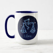 Libra-Sternbild und Zodiaka-Zeichen mit Sternen Tasse (Links)