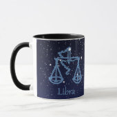 Libra-Sternbild und Zodiaka-Zeichen mit Sternen Tasse (Links)