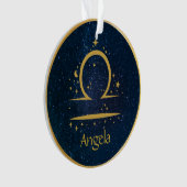Libra-Sternensymbol goldene Sterne personalisiert Ornament (Vorderseite)