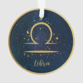 Libra-Sternensymbol goldene Sterne personalisiert Ornament (Rückseite)