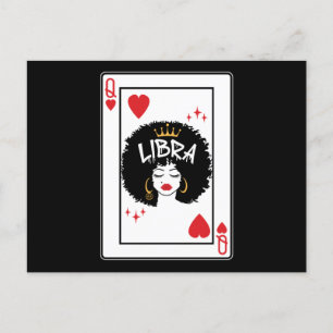 Libra-Sternzeichen Melanin Schwarze Königin der He Postkarte