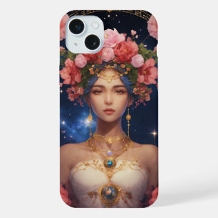 Libra-Sternzeichen - Persönlich mit Blume Crown iPhone 15 Plus Hülle