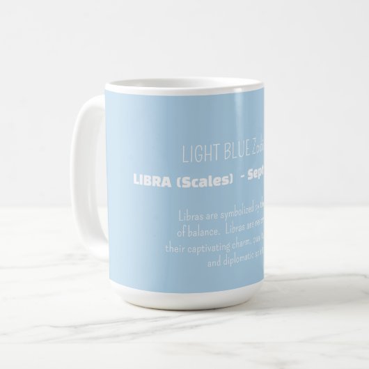 LIBRA-Sternzeichen Persönlichkeitsmerkmale Kaffeetasse (Vorderseite Links)