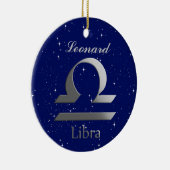 Libra Sun Zeichen mit Name Keramik Ornament (Rechts)