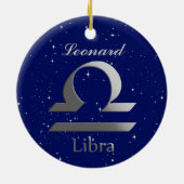 Libra Sun Zeichen mit Name Keramik Ornament (Hinten)