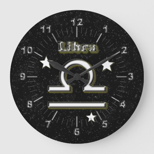 Libra-Symbol Große Wanduhr (Vorderseite)