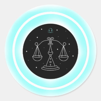 Libra Symbol – Minimal Astrology Emblem Runder Aufkleber