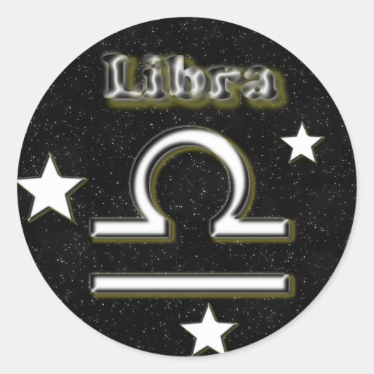 Libra-Symbol Runder Aufkleber (Vorderseite)