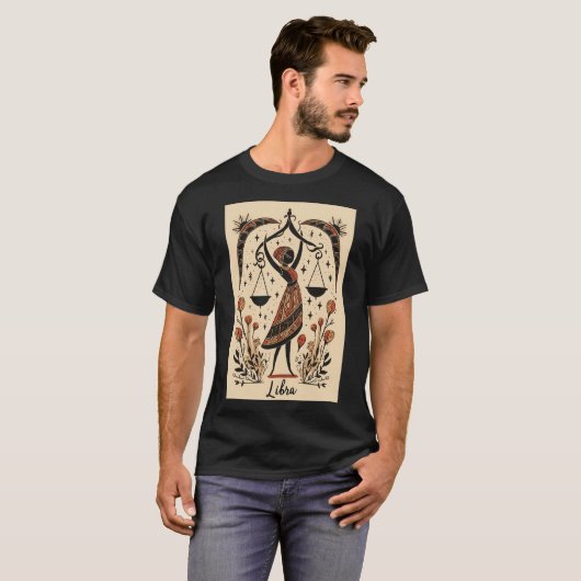 Libra - T - Shirt Celestial Zodiac Art (Vorne ganz)