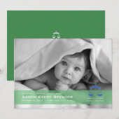 Libra the Scales Foto Birth Announccard Ankündigung (Vorne/Hinten)