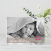 Libra the Scales Foto Birth Announccard Ankündigung (Stehend Vorderseite)