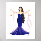 Libra-Tierzeichen, Modeskizze, Illustration, Poster (Vorne)