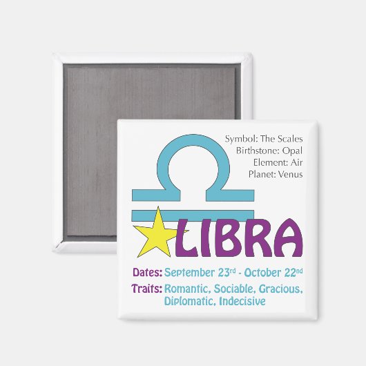 Libra Traits Magnet (Vorderseite/Rückseite)