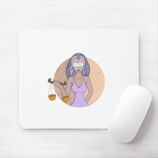 Libra und die Dame der Justiz Mousepad (Mit Mouse)
