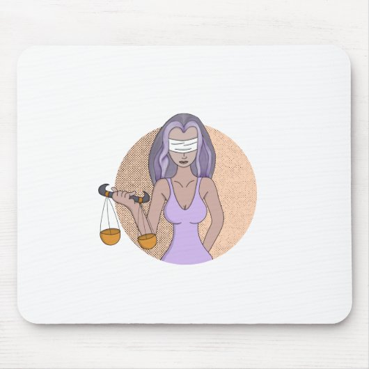 Libra und die Dame der Justiz Mousepad (Vorne)
