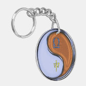 Libra und Holzaffe Schlüsselanhänger (Vorderseite links)