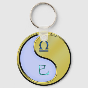 Libra und Metallschlange Schlüsselanhänger