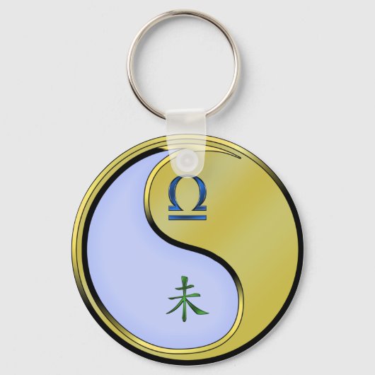 Libra und Metallziege Schlüsselanhänger (Rückseite)