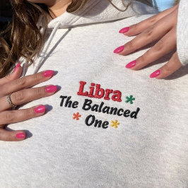 Libra unique Hoodie embroidered Gift