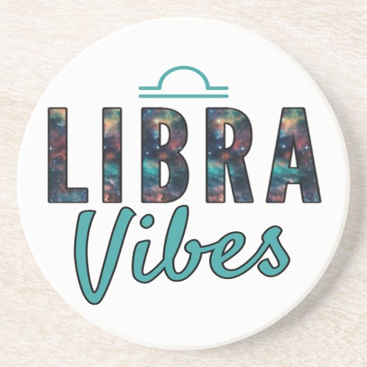 Libra Vibes Sandstone Untersetzer (Vorne)