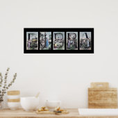 LIBRA Vintag Alphabet Letter Name Art Poster (Küche)