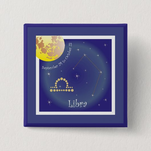 Libra vom 24. September bis 23. Oktober Button (Vorderseite)