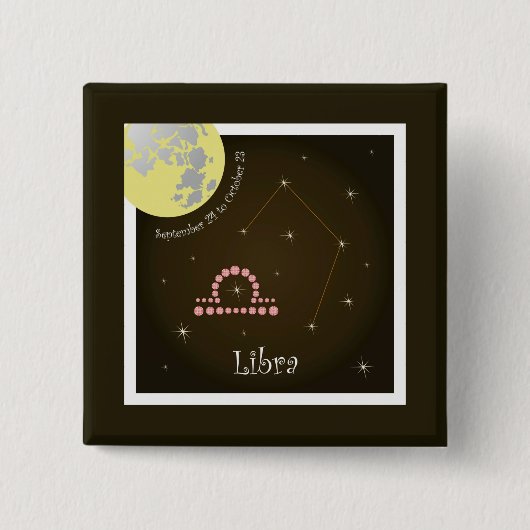 Libra vom 24. September bis 23. Oktober Button (Vorderseite)