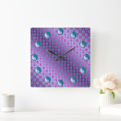 Libra & Water Rooster Quadratische Wanduhr (Zuhause)