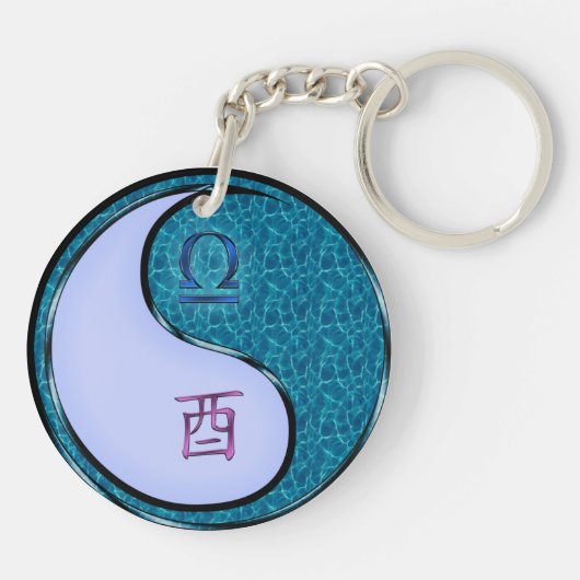 Libra & Water Rooster Schlüsselanhänger (Rückseite)