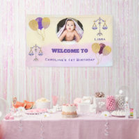 Libra Watercolor 1. Geburtstag | Luftballons & 1 F