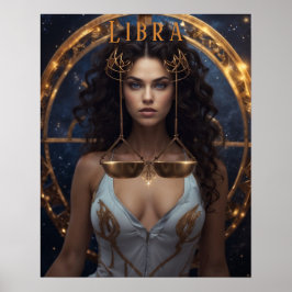 Libra Weibliches astrologisches Poster