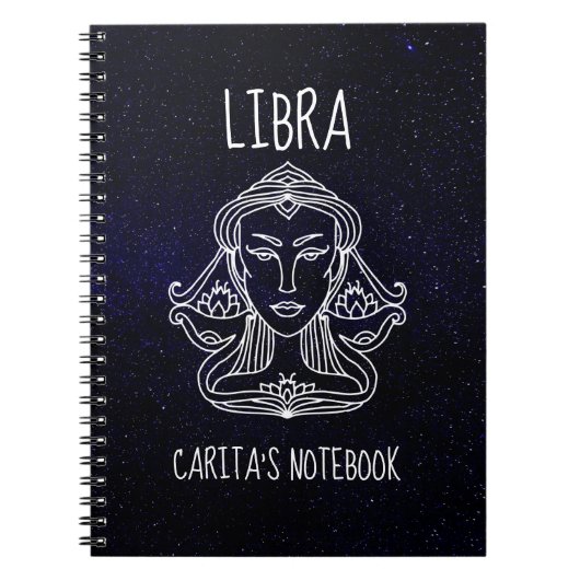 Libra Woman Spiral Notebook Notizblock (Vorderseite)