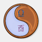 Libra & Wood Rooster Magnet (Vorne)