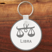 Libra-Zeichen des Zodiac-Designs Schlüsselanhänger (Rückseite)