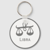 Libra-Zeichen des Zodiac-Designs Schlüsselanhänger (Rückseite)