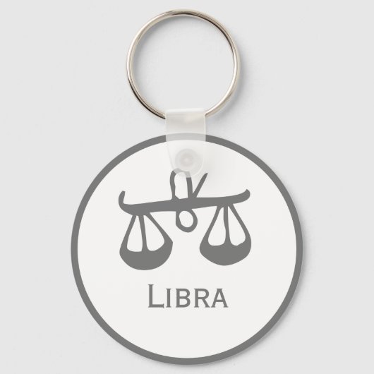 Libra-Zeichen des Zodiac-Designs Schlüsselanhänger (Rückseite)