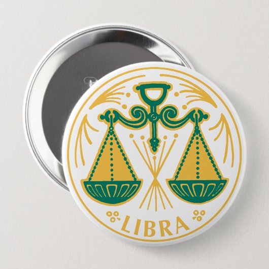 Libra Zeichen des Zodiaks auf Button (Vorne & Hinten)
