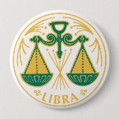 Libra Zeichen des Zodiaks auf Button (Vorderseite)
