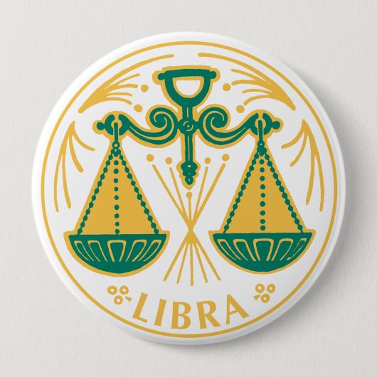 Libra Zeichen des Zodiaks auf Button (Vorderseite)