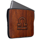 Libra-Zeichen im Mahagoni-Stil Laptopschutzhülle (Vorne Rechts)